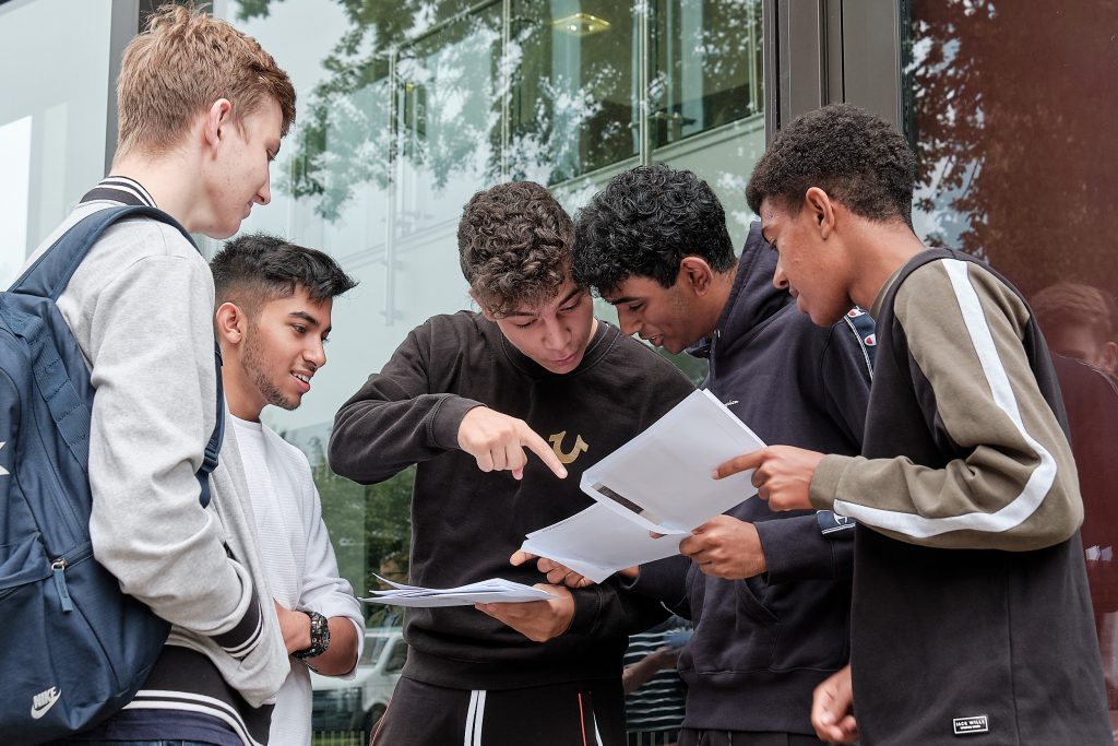 KES Boys celebrating GCSE results