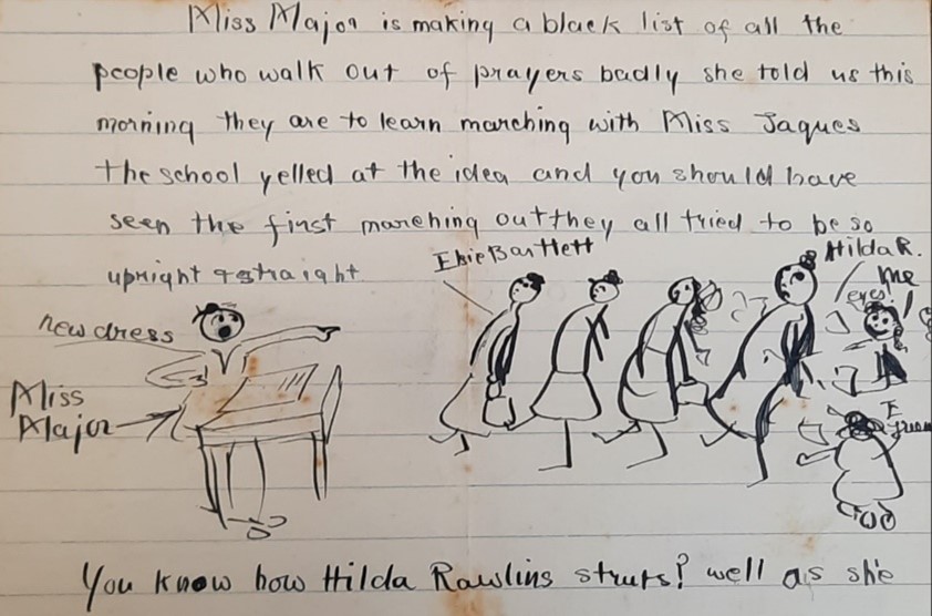 Extract from a letter from Christine Savery, KEHS student, to her sister in Oxford, 1917.